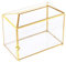 Vellon Transparente Hochzeits-Geschenkkarten-Box mit Schloss, verbesserte Sicherheits-Goldglas-Box für Ballon/Spende/Tombola/Empfang, goldene Glasbox