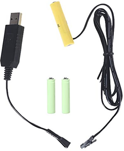 KERDEJAR 3AAA 4.5V Battery Eliminator,USB Power Supply Replace 3pcs 1.5V Batteries,Battery Eliminate Cable for Clock Toys Holiday Lights Fan LED(Detachable)