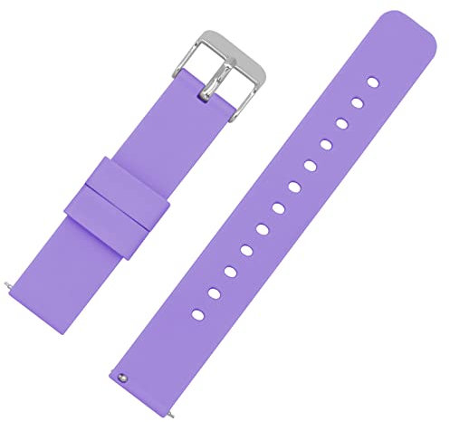ONKUO Uhrenarmband Smartwatch Ersatzarmbander für Herrenuhr Damenuhr, Quick Release Wechselarmband, Silikon Uhrenarmbänder Ersatzarmband Watch Strap 22mm 20mm 18mm (18mm, Violett)