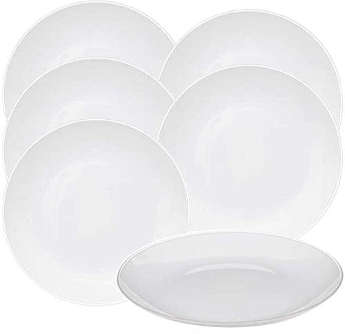 Juego de 6 platos blancos WellHome.