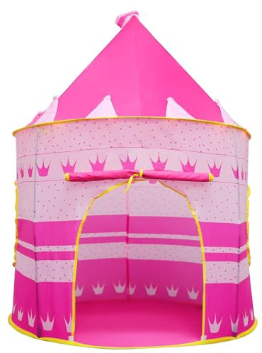 Opret Tienda Campaña Infantil, Carpa Infantil Plegable, Castillo de Princesa Plegable, Regalo para Niños con Bolsa de Transporte para Interior y Exterior Adecuado Niños de 1 a 12 Años