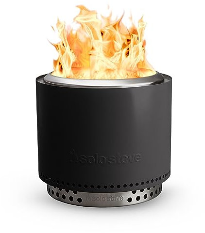 Solo Stove Feuerschale Bonfire 2.0 mit Standfuß | Feuerstelle für Raucharme Holzverbrennung, Herausnehmbare Auffangschale, Mobile Outdoor Feuertonne für Unterwegs, Edelstahl, 49,5x44,5cm, 11,4kg, Grau
