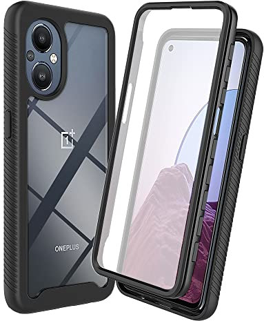 XINNI Coque pour Oppo Reno8 Lite 5G(Reno 8 Lite)/OnePlus Nord N20 5G Antichoc Housse avec Protège écran, 360 Degrés Full Body Etui Solide Double Face Bumper Portable Transparent Housse