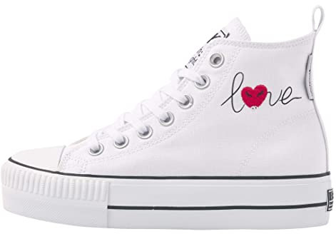 British Knights Damen Kaya MID Sneaker, Weiss Love, 36 EU