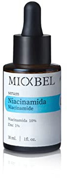 MIOXBEL Gesichtsserum mit Niacinamid 10% und Zink 1%| Anti-Blemish Serum für fettige und Mischhaut | Reguliert überschüssigen Talg und reduziert offene Poren | Anti-Rötungen Serum 30ml