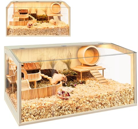 Prolee Hamster Cage Chewproof, Large Hamster Cages and Habitats 32 Inch Guinea Pig Cages Openable Top with Acrylic Sheets Solid Built, 32