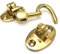 Small Brass Cabin Hook 3-Inch/ 75mm Brass Cabin Hook & Eye Silent Catch Door Latch Holder with Screws Silent Cabin Hook for Shed Gate Catch Garden Gate Latch Patio Doors Pack of 1.