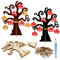 LOOPES 6 stk Halloween Deko Kürbis Bastelsets 3D Holz Halloweenbaum mit Pinsel Halloween Skelettkopf Kürbis Basteln zum Bemalen DIY Bastelbaum für Kinder Basteln Kürbis Deko Mitgebsel Kindergeburtstag