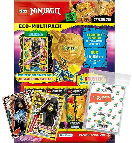 Bundle mit Lego Ninjago Serie 8 Next Level Trading Cards - 1 Multipack (zufällige Auswahl) + Exklusive Collect-it Hüllen