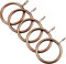 HomeImprove Vorhangring aus Metall, 40 mm, Kupfer, Gardinenstangenringe mit Gleitösenringen, Aufhängeringen für Vorhänge und Stangen, Vorhangösenringe, 24 Stück