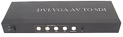 SDI-zu-HDMI-Konverter-Adapter, Multi-Video-Format zu SDI-Konverter, Fernbedienung, HD 3G SDI 1080P60 HDMI DVI VGA AV zu SDI-Konverter (EU-Stecker)