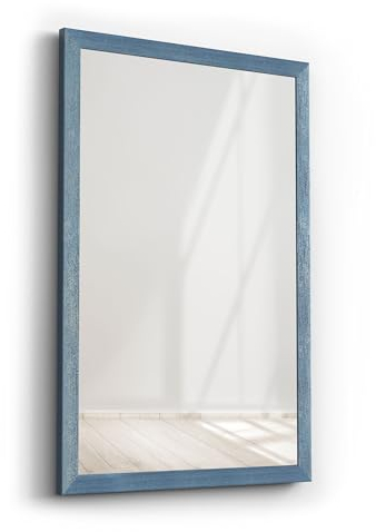 Picati Spiegelrahmen Klassiko inkl. Spiegel | Blau | Spiegelmaß: 50x100 / 100x50cm | zzgl. 5 cm Rahmen | Wandspiegel | in 11 Größen