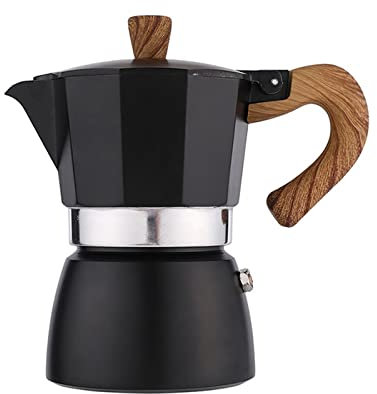 XiVue Coffee Pot Coffee Maker Espresso Aluminum Geyser Coffee Maker Coffee Latte Percolator Stove Coffee Filter (Color : Black, Size : Small) (Blue Small) (Black Small)