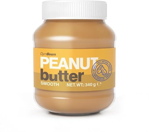GymBeam Natürliche Erdnussbutter - Hoher Proteingehalt, vegane Protein- und Fettquelle, gesunde Protein-Erdnussbutter ohne Zucker und Palmöl (340 g, Smooth)