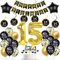deko 15. geburtstag Jungen mädchen,schwarz gold luftballon 15. geburtstag deko Junge ,gold Tortendeko 15. Happy Birthday girlande banner gold geburtstagsdeko 15 jahre ballon