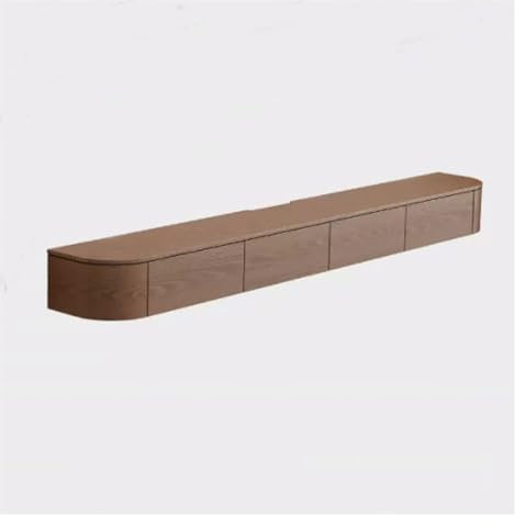 Hängend TV Board 78,7/86,6'' schwebender TV-Ständer mit LED-Licht, schwebende TV-Halterung zur Wandmontage, Entertainment-Media-Center, TV-Schrank aus Holz mit Stauraum, Walnuss TV Hängend Hängeschra