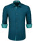 HISDERN Men's Dress Shirts Long Sleeve Classic Business Regular Fit Wedding Work Non Iron Shirt with Pocket Green 3XL