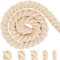 Cordón de algodón de 12 mm, 5 m, color beige, cuerda de algodón, cordón de macramé, hilo grueso de algodón para decoración, manualidades, jardinería, embalaje de regalos