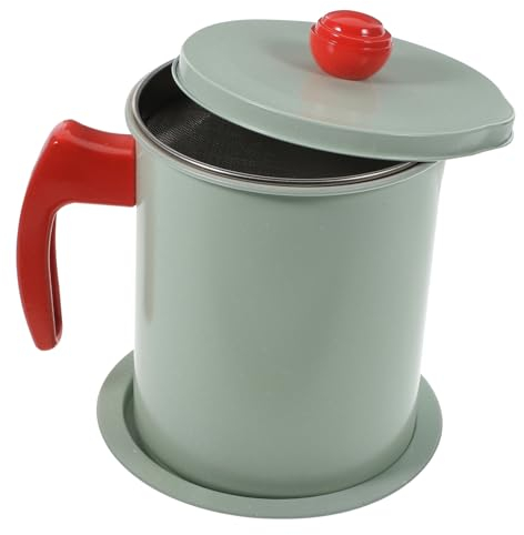 Zerodeko Bacon Grease Container Grease Jar for Kitchen Oil Filter Pot Fine Mesh Strainer for Bacon Fat and Ghee Storage