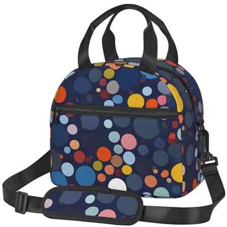 KDUBNJDS Lunchtasche, Kühltasche, isoliert, für Damen, Herren, Erwachsene, Büro, Arbeit, Picknick, Rot / Weiß gepunktet