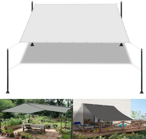 Brise Vue Tissu D'ombrage 2.3 x 4 m UV Protection avec Oeillets Tissu Polyester Multi Couleur et Taille Toile Solaire Voile pour pelouse Balcon Pet House Jardin, Blanc