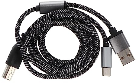 Hoement Adapterkabel USB C Otg Auf Midi Otg Adapter Midi Kabel USB C Druckerkabel USB Druckerkabel Midi Otg Kabel Midi Kabel Für USB Mikrofon 2 In 1 Midi Kabel Druckerkabel