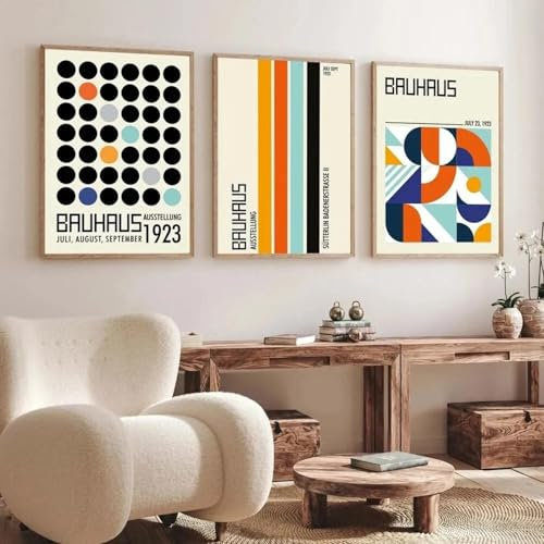 RDRDtbtr Mittelalterliche geometrische Formen im Bauhaus-Stil Ausstellungswand Bilder Leinwanddruck moderne abstrakte Poster und Kunstdrucke Bild Wohnzimmer Heimdekoration 40 x 60 x 3 cm ungerahmt