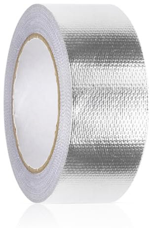 YMWALK Ruban Adhésif Aluminium 48mm x 20m x 0.15mm - Isolation Haute Température, Imperméable et Résistant aux Gaz, Parfait pour Réparation et Sécurisation des Conduits d'Air