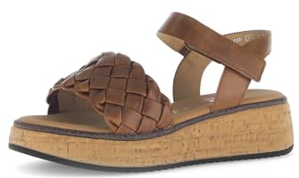 Gabor Damen Riemchensandalen, Frauen Sandalen,Sandaletten,Sommersandalen,bequem,flach,Sommerschuhe,Freizeitschuhe,Camel,37.5 EU / 4.5 UK