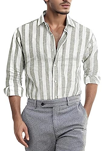 Men's Casual Shirt Long Sleeve Denim Shirt Dress Shirt Work Shirt Plaid Collar Regular Fit Mens Long Sleeve t Shirt Baseball Mens Wetsuit Swimming top Mens Yoga Vest （Grey, XXL