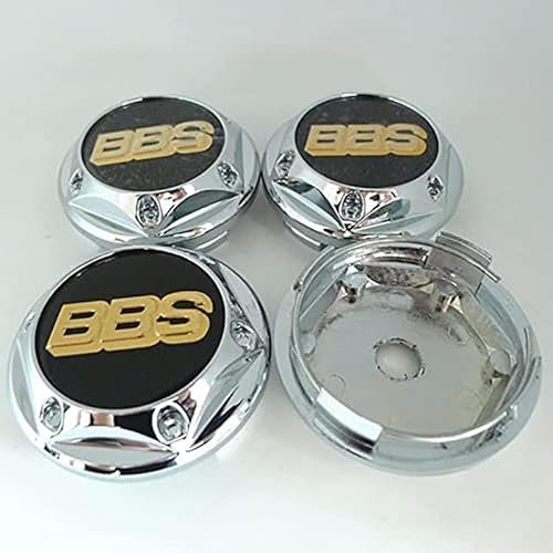 lvjiena 4 stück Auto Radnabenkappen für BBS 68mm, Wasserdicht Verschleißfest Radnabe Abdeckung mit Logo Nabenkappen Reifen Felgen Aufkleber