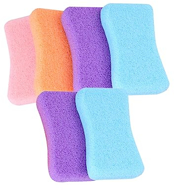 Happyyami Pediküre Bimsstein and Peeling Werkzeug mit Praktischem Hautentferner aus Pu 6 Stück and Besseren Durchblutung zur Hornhautentfernung und Besseren Durchblutung Zufällige Farbe for Fußpflege