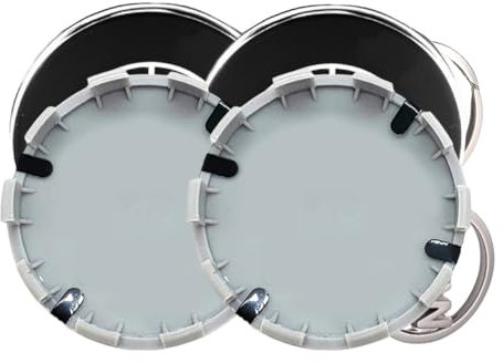 Set 4 Pièces Cache Moyeu Et Auto Porte - clés, 68 Mm Cache de Roue, Couverture Centrale De Roue De Voiture, pour Décorer Les Roues de Voitures, Noir