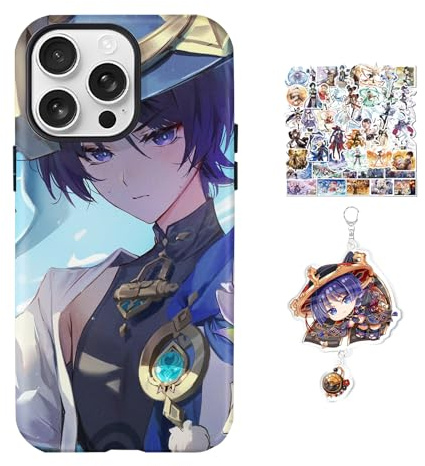 XINGYAOWYA Hülle für iPhone 11 Genshin Impact Anime Spiel [Mit Schlüsselbund und Aufklebern] Cartoons Stoßfest Hartschalenhülle Silikon Case Handyhülle für iPhone 11 - Hülle 2