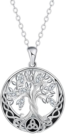 Micory Collar Plata de Ley 925 Mujer Colgante Cadena Joyería Para Mujeres con Cadena Hipoalergénica Ajustable 45+5cm