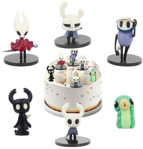 Hollow Silksong Figuras, 6 Piezas Hollow Knight Figura de Acción, Figuras de Hollow Knight, Anime Juego Hollow Silksong Figura, Hollow Knight Figuras, Figuras Anime Hollow Knight, Regalo para Fans (A)
