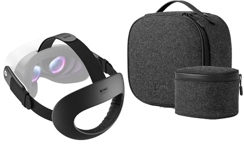 KIWI design K4 Flex Komfort Kopfband und P4 Zweiteiliges Tragetasche Set Kompatibel mit Meta Quest 3S/Quest 3/Quest 2/Vision Pro und Touch-Controller-Zubehör