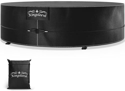 Kingsleeve® Sonneninsel Abdeckung Wasserdicht Winterfest Abdeckplane Gartenmöbel Schutzhülle Abdeckhaube Gartenliege Rund Daybed Ø236x67cm