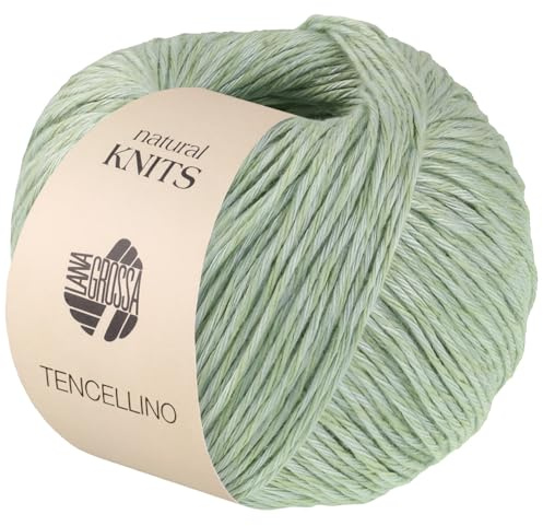 LANA GROSSA Tencellino | Klassisch verzirntes Garn aus natürlich mattem Leinen & seidig glänzendem Tencel | Handstrickgarn aus 51% Leinen & 49% Tencel | 50g Wolle zum Stricken & Häkeln | 125m FB 4