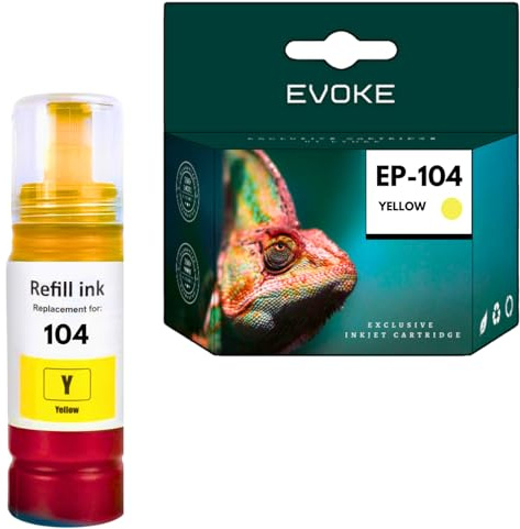 EVOKE 104 XL Tinte kompatibel zu Epson ECOTANK ET-2710 ET-2715 ET-2720 Gelb (Yellow) 8070 Seiten 70 ml