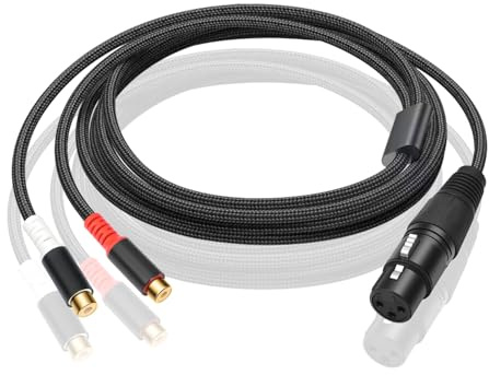 JSGHGDF Cavo adattatore da XLR femmina a 2 RCA, cavo audio stereo da XLR femmina a 2 RCA per apparecchiature musicali da studio