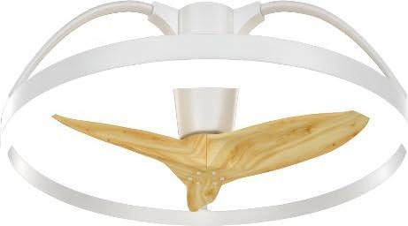 Perenz 7131 B IR - Ventilatore da Soffitto con Telecomando con Luce Lampadario 3 Pale Diametro 60 cm Bianco e Legno