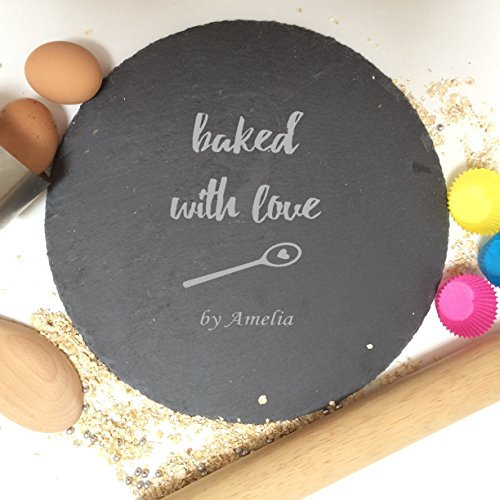 Personalised Baked with Love Cake Plate | Personalised Baking Gift | Slate Cake Plate Cake Stand | Baking Lover | Baked with Love