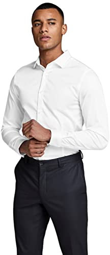 JACK & JONES Jjprparma Shirt L/S Noos, Blanc (Blanc), XS Hommes