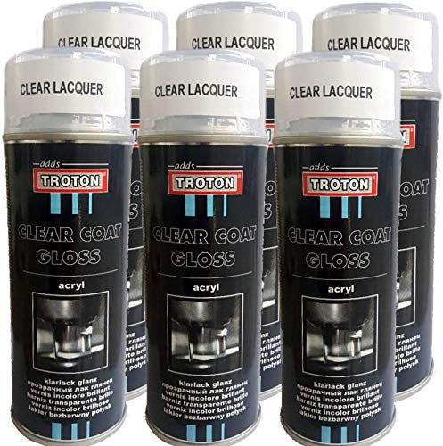 Troton Klarlack Spray 400ml GLANZ SPRÜHLACK Lackspray CLEAR COAT Autolack 1K GLÄNZEND SPRAYDOSE GLOSS (6)