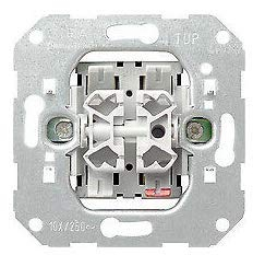 GIRA System 55 Standard E2, Reinweiß glänzend, Steckdose Schalter Rahmen Wippe (010500 Serienschalter, 1 Stück)