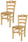 t m c s Tommychairs - 2er Set Stühle Cuore für Küche und Esszimmer, Robuste Struktur aus Buchenholz in der Farbe Naturfarben lackiert und Sitzfläche aus Holz