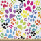 ABAKUHAUS Bunt Stoff als Meterware, Cartoon-Hund Paw Traces, ausdehnbar mit Elestan für Heimwerkarbeiten und Näharbeiten, 2Meters, Violett Grün