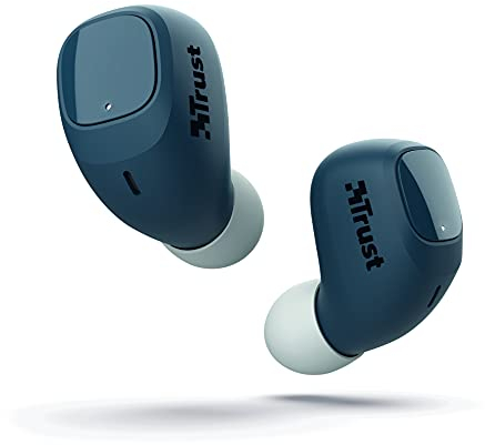 Trust Mobile Nika Compact Cuffie Bluetooth In-Ear Auricolari Senza Fili, Microfono Integrato, 18 Ore di Riproduzione Mentre si è in Giro, Blu