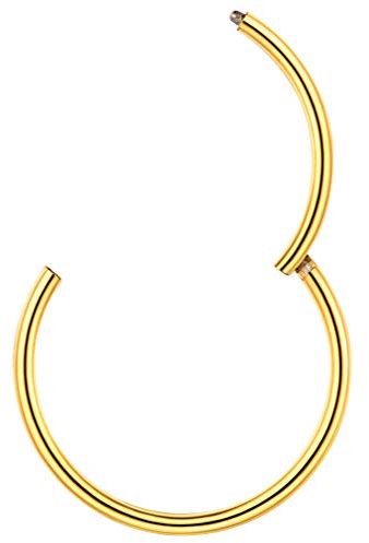 PROSTEEL 18 Gauge Nasenring Nase Conch Daith Helix Piercing 18k vergoldet 6mm Piercing Ring für Septum Tragus Damen Herren Körper Piercing Schmuck Accessoire